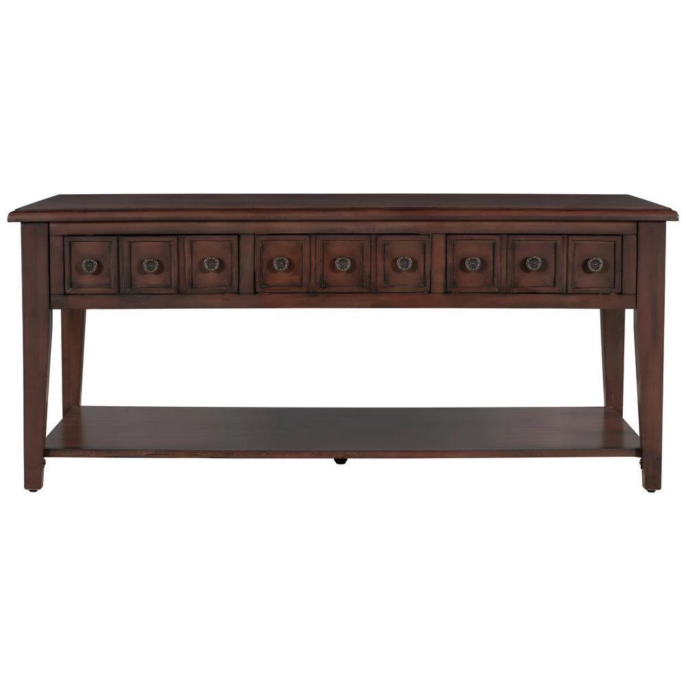 47.00 in. Antique Brown Rectangle Wood Coffee Table With 3 drawers for Living room by Polibi 7 47.00 in. Antique Brown Rectangle Wood Coffee Table With 3 drawers for Living room by Polibi - Image 5