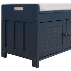 Antique Navy Storage Bench with Removable Cushion and 3 Shutter-shaped Doors by Polibi 21 Antique Navy Storage Bench with Removable Cushion and 3 Shutter-shaped Doors by Polibi -Cheap sumyeg Store antique navy polibi dining benches rs sbrc3d an 1f 1000