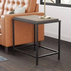 Ruby 24 in. Gray Ash Rectangle Wood and Metal End Table by Brookside -Cheap sumyeg Store ash brookside end side tables bs0004ent24gr 31 1000