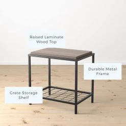 Ruby 24 in. Gray Ash Rectangle Wood and Metal End Table by Brookside -Cheap sumyeg Store ash brookside end side tables bs0004ent24gr fa 1000