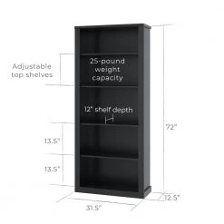 Elaine 72 in. Black Wood 5-Shelf Standard Bookcase with Adjustable Shelves by Brookside 14 Elaine 72 in. Black Wood 5-Shelf Standard Bookcase with Adjustable Shelves by Brookside -Cheap sumyeg Store black brookside bookcases bookshelves bs0001bkc00bk c3 1000