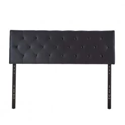 Jane Adjustable Black Velvet Upholstered Full Headboard by Brookside