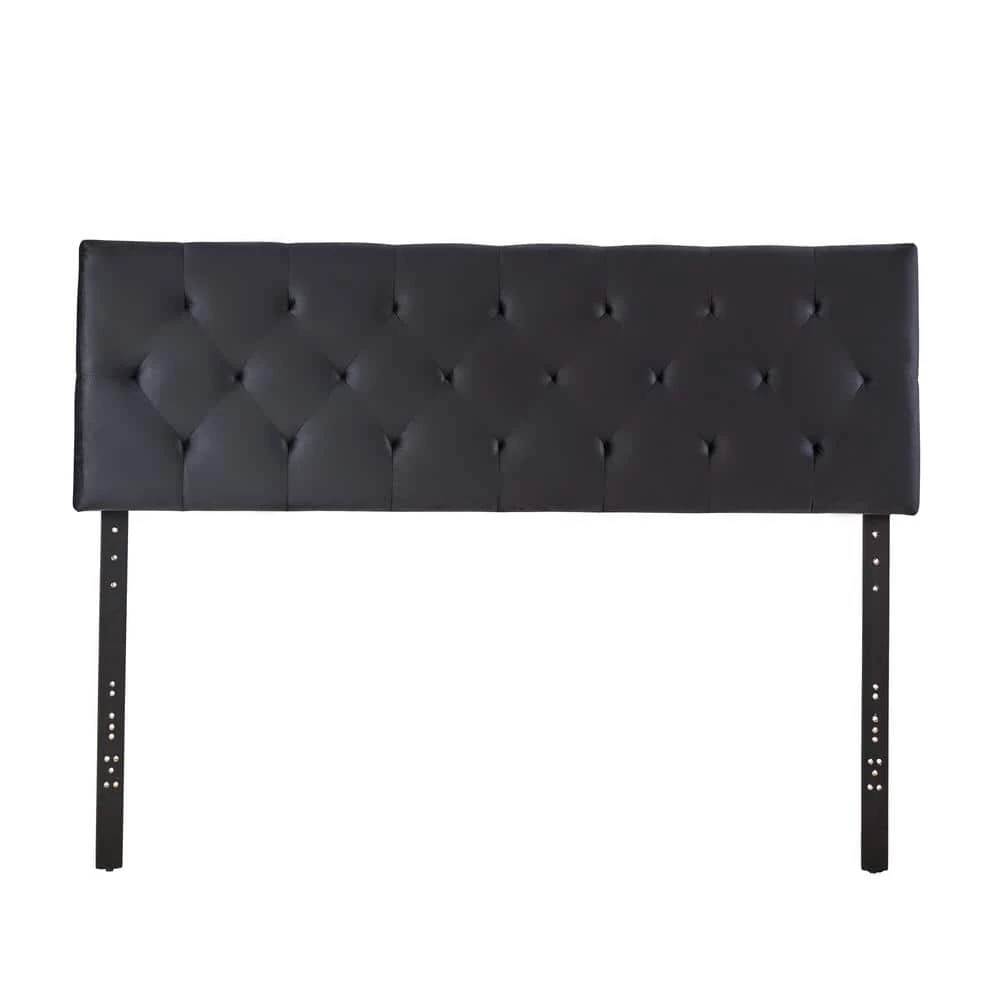 Jane Adjustable Black Velvet Upholstered Full Headboard by Brookside 3 Jane Adjustable Black Velvet Upholstered Full Headboard by Brookside