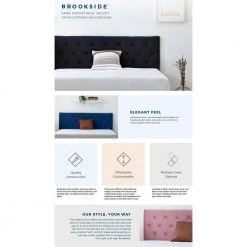 Jane Adjustable Black Velvet Upholstered Full Headboard by Brookside 12 Jane Adjustable Black Velvet Upholstered Full Headboard by Brookside -Cheap sumyeg Store black brookside headboards bs01uphbffvk 66 1000