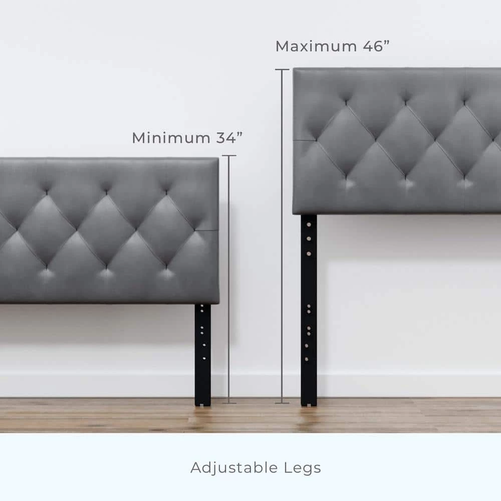 Avery Adjustable Black Faux Leather King Headboard by Brookside 7 Avery Adjustable Black Faux Leather King Headboard by Brookside - Image 5