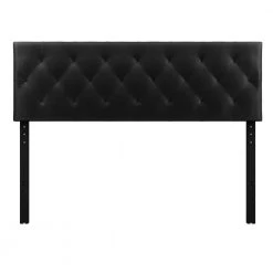 Avery Adjustable Black Faux Leather King Headboard by Brookside