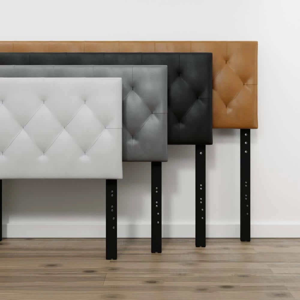 Avery Adjustable Black Faux Leather King Headboard by Brookside 11 Avery Adjustable Black Faux Leather King Headboard by Brookside - Image 9