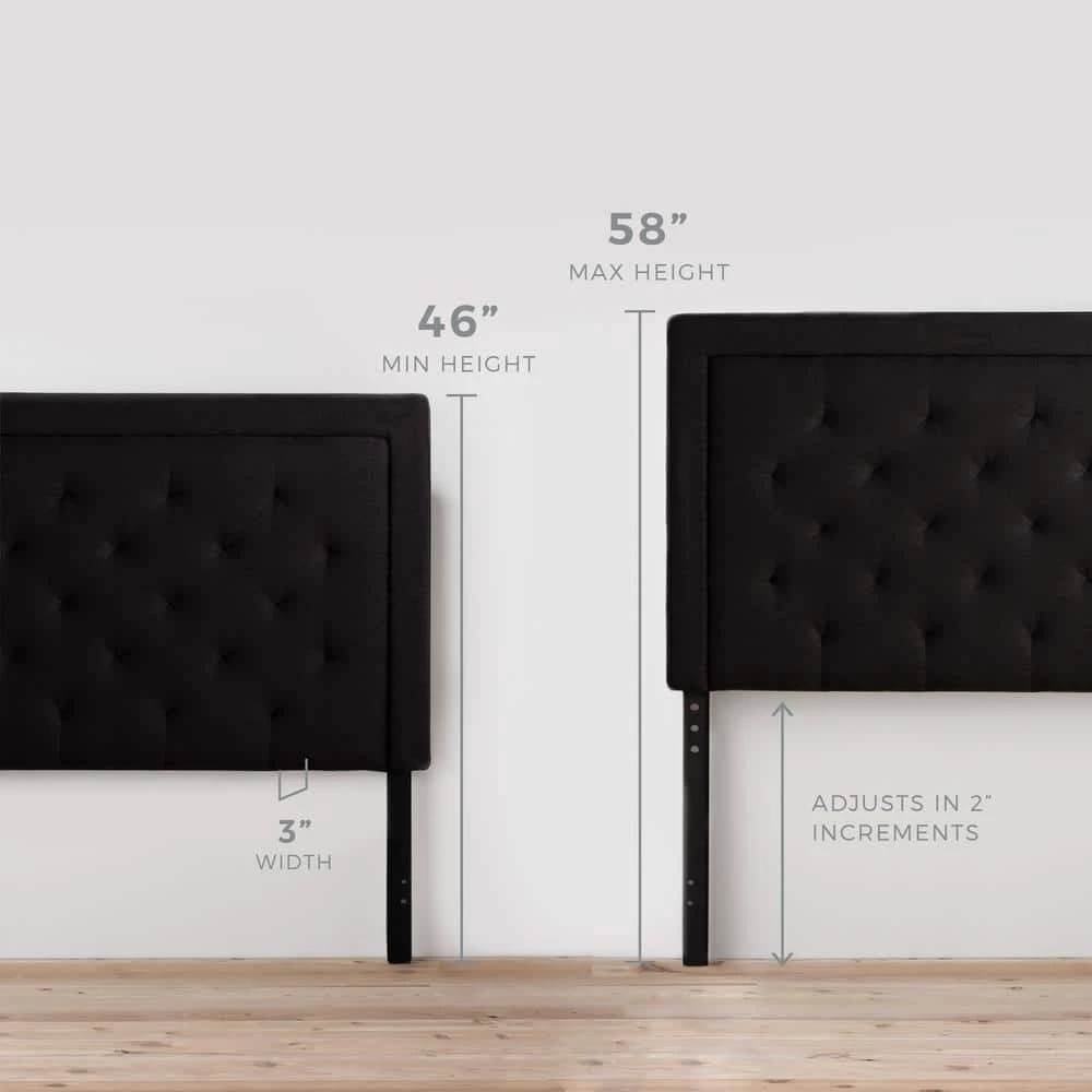 EllaUpholstered Black King/California King Headboard with Diamond Tufting by Brookside 5 EllaUpholstered Black King/California King Headboard with Diamond Tufting by Brookside - Image 3