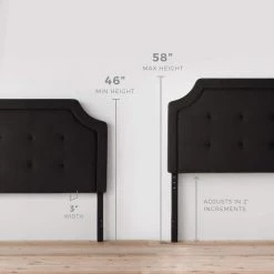 Ella Upholstered Scoop-Edge Black Queen Headboard with Square Tufting by Brookside 10 Ella Upholstered Scoop-Edge Black Queen Headboard with Square Tufting by Brookside -Cheap sumyeg Store black brookside headboards bsqqscstbkhb 4f 1000