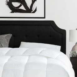 Ella Upholstered Scoop-Edge Black Queen Headboard with Square Tufting by Brookside 12 Ella Upholstered Scoop-Edge Black Queen Headboard with Square Tufting by Brookside -Cheap sumyeg Store black brookside headboards bsqqscstbkhb fa 1000