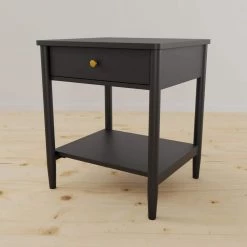 Eden 1-Drawer Black Classic Wood Nightstand 23 in. H x 20 in. W x 18.5 in. D by Brookside -Cheap sumyeg Store black brookside nightstands bs0005ent20bk 1d 1000