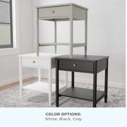 Eden 1-Drawer Black Classic Wood Nightstand 23 in. H x 20 in. W x 18.5 in. D by Brookside -Cheap sumyeg Store black brookside nightstands bs0005ent20bk 76 1000