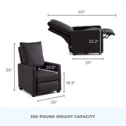 Lois Black Faux Leather Square Arm Manual Recliner by Brookside 13 Lois Black Faux Leather Square Arm Manual Recliner by Brookside -Cheap sumyeg Store black brookside recliners bs0002mrc19fk 40 1000