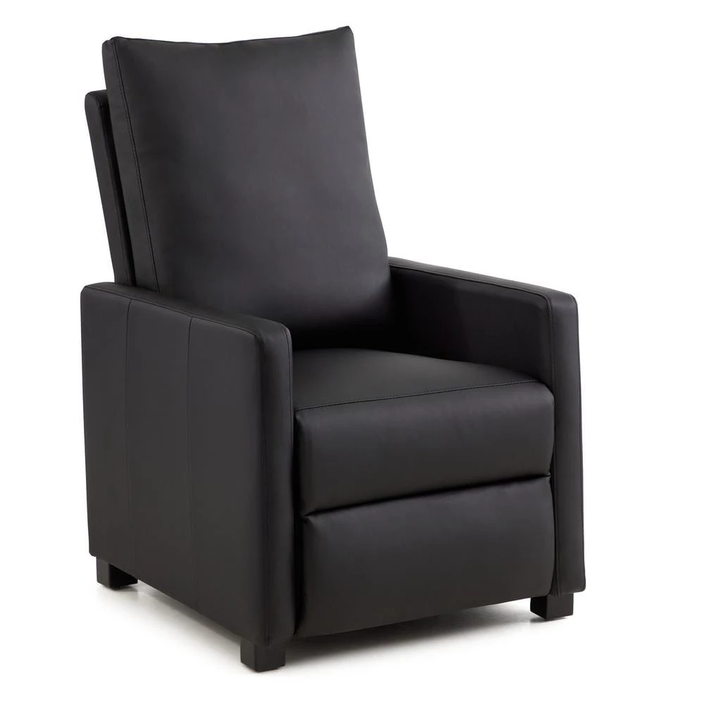 Lois Black Faux Leather Square Arm Manual Recliner by Brookside 3 Lois Black Faux Leather Square Arm Manual Recliner by Brookside