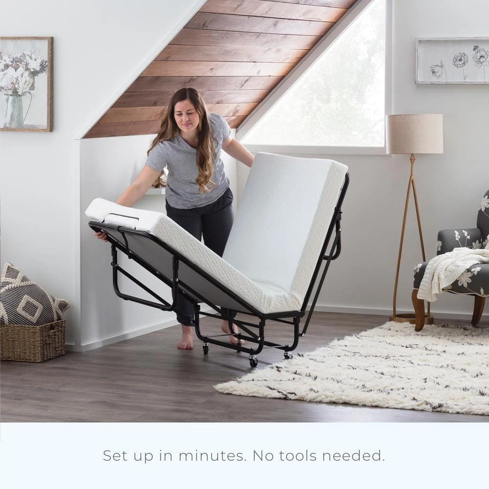 Rollaway Bed with 4 in. Twin XL Memory Foam Mattress Medium-Plush Folding Mattress by Brookside 9 Rollaway Bed with 4 in. Twin XL Memory Foam Mattress Medium-Plush Folding Mattress by Brookside - Image 7