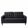 Brynn 76 in. Black Faux Leather Upholstered 3 Seat Square Arm Sofa with Removable Cushions and Buttonless Tufting by Brookside 2 Brynn 76 in. Black Faux Leather Upholstered 3 Seat Square Arm Sofa with Removable Cushions and Buttonless Tufting by Brookside -Cheap sumyeg Store black brookside sofas couches bs0005sof00fk 64 1000
