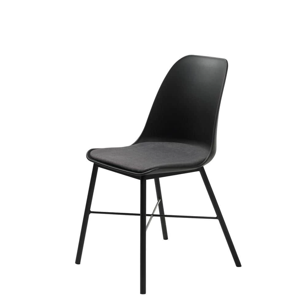 Tampa Black Modern Dining Side Chair with Cushion Seat (Set of 2), by Nyhus 3 Tampa Black Modern Dining Side Chair with Cushion Seat (Set of 2), by Nyhus