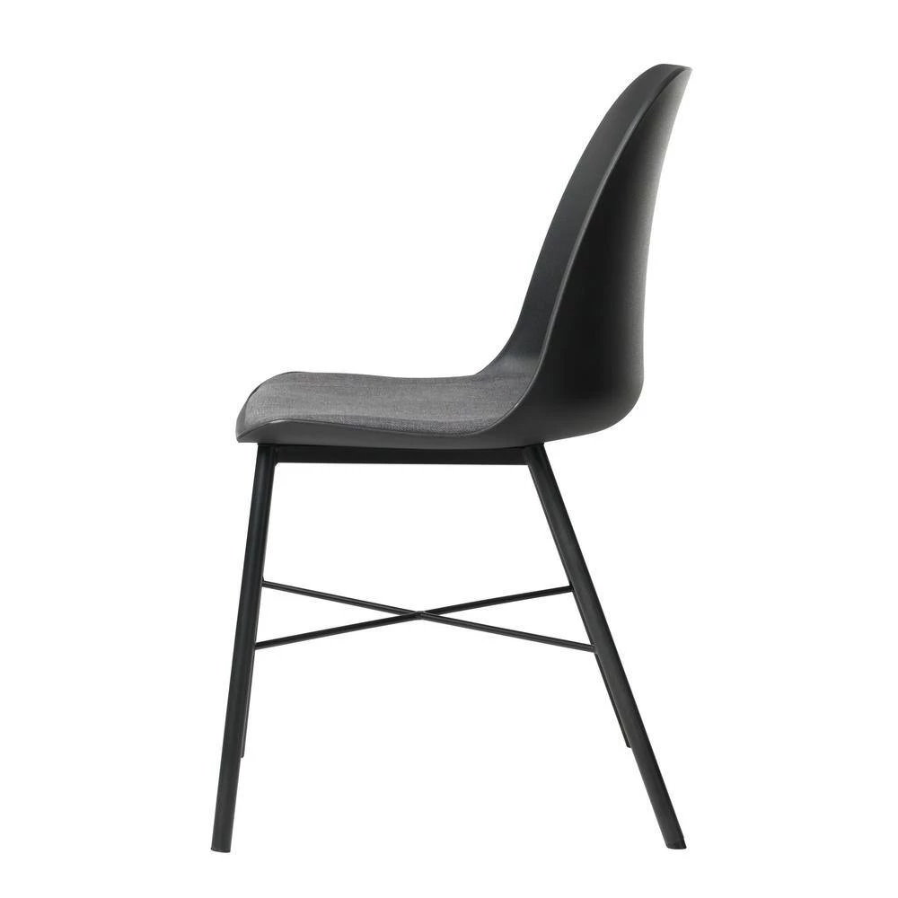 Tampa Black Modern Dining Side Chair with Cushion Seat (Set of 2), by Nyhus 4 Tampa Black Modern Dining Side Chair with Cushion Seat (Set of 2), by Nyhus - Image 2