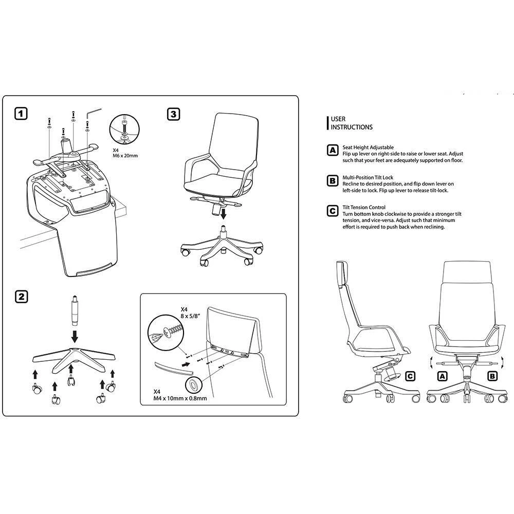 Hunter Black High-Back Aluminum Base Leather Upholstery Adjustable Ergonomic Executive Office Chair by Nyhus 7 Hunter Black High-Back Aluminum Base Leather Upholstery Adjustable Ergonomic Executive Office Chair by Nyhus - Image 5