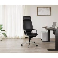 Hunter Black High-Back Aluminum Base Leather Upholstery Adjustable Ergonomic Executive Office Chair by Nyhus 13 Hunter Black High-Back Aluminum Base Leather Upholstery Adjustable Ergonomic Executive Office Chair by Nyhus -Cheap sumyeg Store black nyhus ergonomic chairs hd 60005050 31 1000