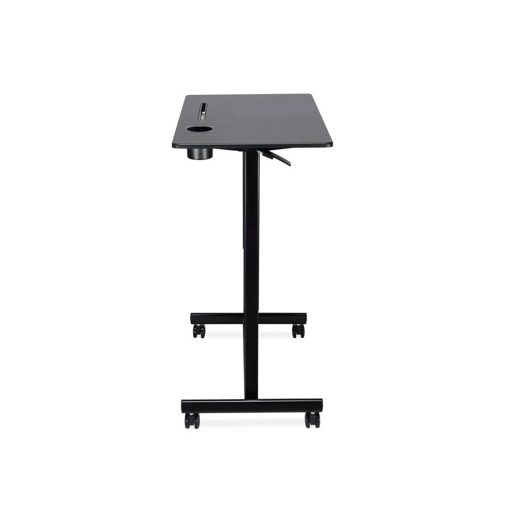 Albin 38 in. Black Rectangular Height Adjustable Sit- Standing Desk with Steel Base and MDF Top by Nyhus 5 Albin 38 in. Black Rectangular Height Adjustable Sit- Standing Desk with Steel Base and MDF Top by Nyhus - Image 3
