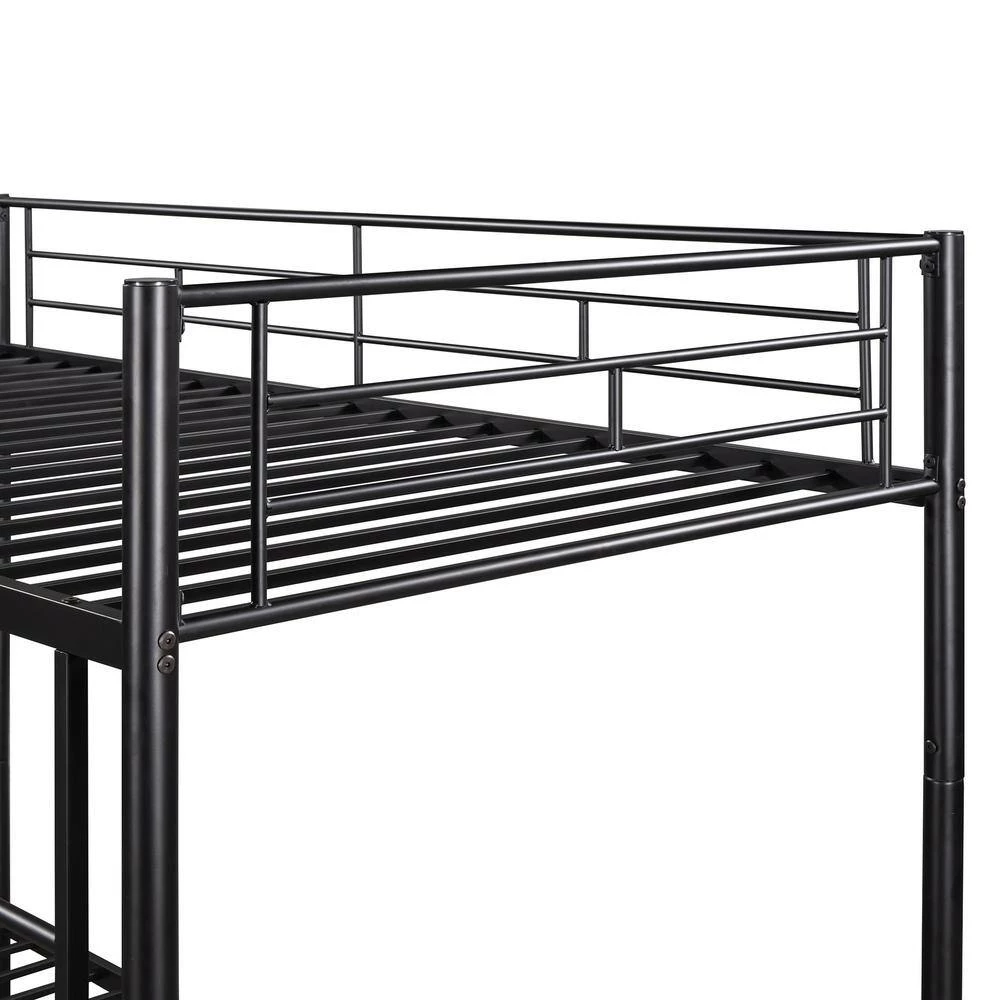 Black Simple and Durable Twin Over Twin Metal Bunk Bed(78.1 in.L x 41.4 in.W x 65.3 in.H) by Polibi 8 Black Simple and Durable Twin Over Twin Metal Bunk Bed(78.1 in.L x 41.4 in.W x 65.3 in.H) by Polibi - Image 6