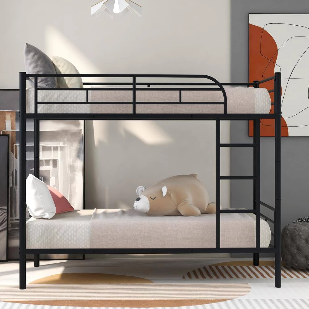 Black Simple and Durable Twin Over Twin Metal Bunk Bed(78.1 in.L x 41.4 in.W x 65.3 in.H) by Polibi 10 Black Simple and Durable Twin Over Twin Metal Bunk Bed(78.1 in.L x 41.4 in.W x 65.3 in.H) by Polibi - Image 8