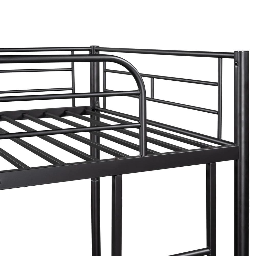 Black Simple and Durable Twin Over Twin Metal Bunk Bed(78.1 in.L x 41.4 in.W x 65.3 in.H) by Polibi 7 Black Simple and Durable Twin Over Twin Metal Bunk Bed(78.1 in.L x 41.4 in.W x 65.3 in.H) by Polibi - Image 5