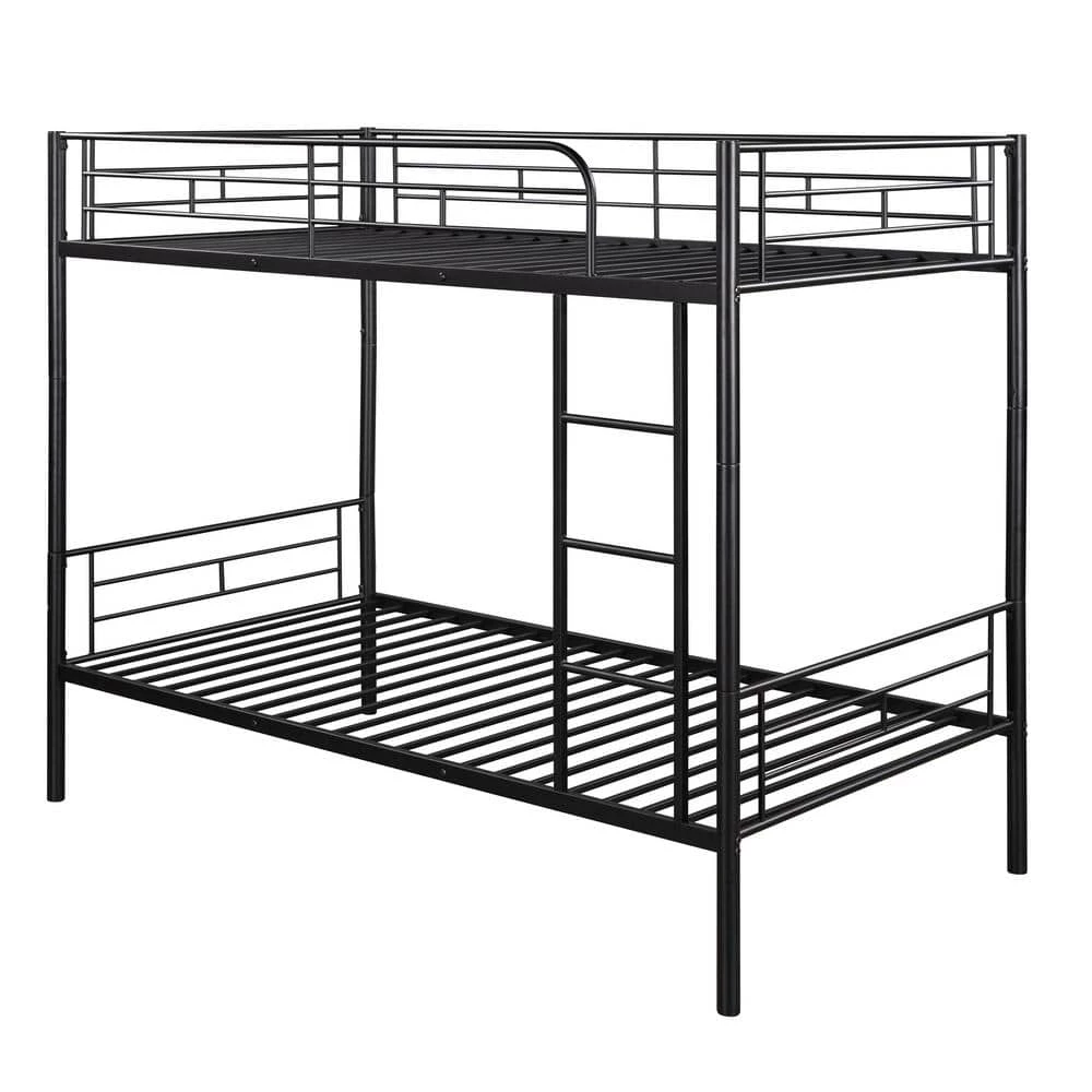 Black Simple and Durable Twin Over Twin Metal Bunk Bed(78.1 in.L x 41.4 in.W x 65.3 in.H) by Polibi 3 Black Simple and Durable Twin Over Twin Metal Bunk Bed(78.1 in.L x 41.4 in.W x 65.3 in.H) by Polibi