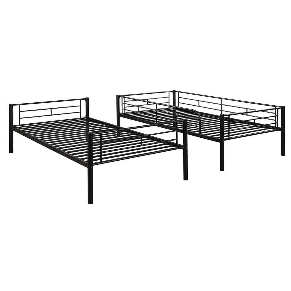 Black Simple and Durable Twin Over Twin Metal Bunk Bed(78.1 in.L x 41.4 in.W x 65.3 in.H) by Polibi 6 Black Simple and Durable Twin Over Twin Metal Bunk Bed(78.1 in.L x 41.4 in.W x 65.3 in.H) by Polibi - Image 4