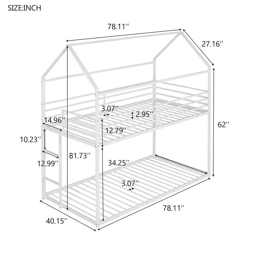 Black Twin over Twin Metal Frame Ladder Bunk Beds with Ladder for Kids by Polibi 5 Black Twin over Twin Metal Frame Ladder Bunk Beds with Ladder for Kids by Polibi - Image 3