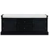 Black Storage Bench with 2 Drawers and 2 cabinets for Living Room, Entryway (42.5''W x 15.9''D x 17.5''H) by Polibi 2 Black Storage Bench with 2 Drawers and 2 cabinets for Living Room, Entryway (42.5''W x 15.9''D x 17.5''H) by Polibi -Cheap sumyeg Store black polibi dining benches rs sb2d2c bk 64 1000