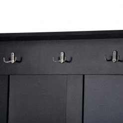 Black Hall Tree with 4 Hooks and 3 Large Drawers for Hallway by Polibi -Cheap sumyeg Store black polibi hall trees rs ht4h3d b 1f 1000