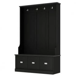 Black Hall Tree with 4 Hooks and 3 Large Drawers for Hallway by Polibi -Cheap sumyeg Store black polibi hall trees rs ht4h3d b c3 1000