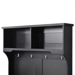 Hall Tree Entryway Bench in Black with Shelves Cabinet and 4 Hooks by Polibi 16 Hall Tree Entryway Bench in Black with Shelves Cabinet and 4 Hooks by Polibi -Cheap sumyeg Store black polibi hall trees rs htebsc b 4f 1000