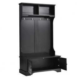 Hall Tree Entryway Bench in Black with Shelves Cabinet and 4 Hooks by Polibi 15 Hall Tree Entryway Bench in Black with Shelves Cabinet and 4 Hooks by Polibi -Cheap sumyeg Store black polibi hall trees rs htebsc b c3 1000