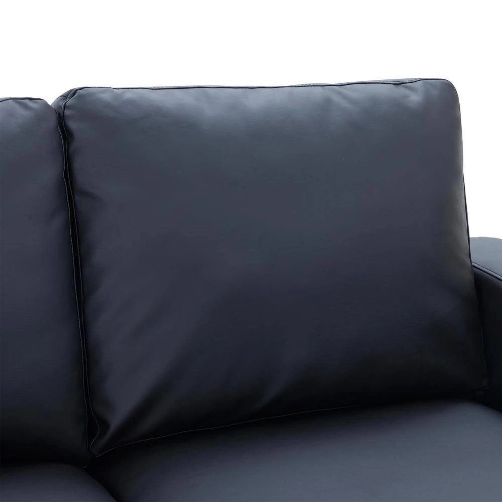 60.20 in. W Black Square Arm PU Leather Upholstered Modern Style Straight Loveseat (2-Seat) by Polibi 10 60.20 in. W Black Square Arm PU Leather Upholstered Modern Style Straight Loveseat (2-Seat) by Polibi - Image 8