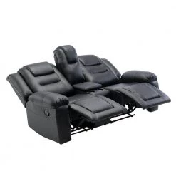 71.7 in. W Black PU Leather 2-Seat Straight Loveseat, Home Theater Seating Manual Recliner by Polibi 20 71.7 in. W Black PU Leather 2-Seat Straight Loveseat, Home Theater Seating Manual Recliner by Polibi -Cheap sumyeg Store black polibi loveseats rs bpltsl tw 1f 1000