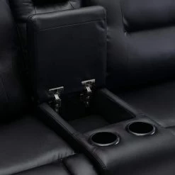 71.7 in. W Black PU Leather 2-Seat Straight Loveseat, Home Theater Seating Manual Recliner by Polibi 18 71.7 in. W Black PU Leather 2-Seat Straight Loveseat, Home Theater Seating Manual Recliner by Polibi -Cheap sumyeg Store black polibi loveseats rs bpltsl tw c3 1000