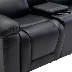 71.7 in. W Black PU Leather 2-Seat Straight Loveseat, Home Theater Seating Manual Recliner by Polibi 22 71.7 in. W Black PU Leather 2-Seat Straight Loveseat, Home Theater Seating Manual Recliner by Polibi -Cheap sumyeg Store black polibi loveseats rs bpltsl tw fa 1000