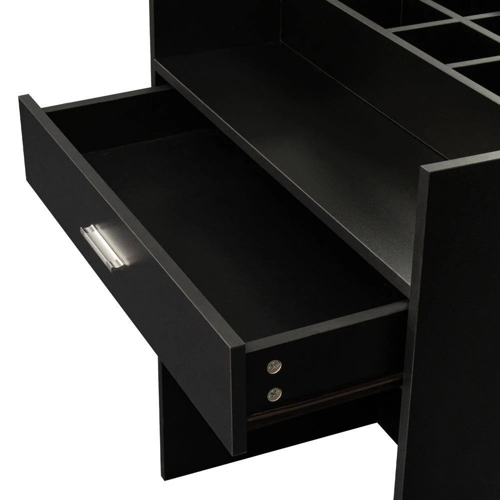 27.56 x 16.93 x 61 in. Home Source Wood LED Dressing Makeup Table Set Vanity Table with Mirror and-Drawer by sumyeg 5 27.56 x 16.93 x 61 in. Home Source Wood LED Dressing Makeup Table Set Vanity Table with Mirror and-Drawer by sumyeg - Image 3