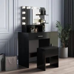 35.43 x 15.75 x 52.76 in. Black Rectangular Makeup Table Stool Set Dressing Table with Mirror and-Drawer by sumyeg 29 35.43 x 15.75 x 52.76 in. Black Rectangular Makeup Table Stool Set Dressing Table with Mirror and-Drawer by sumyeg -Cheap sumyeg Store black sumyeg dressers sg 331jf6277 31 1000