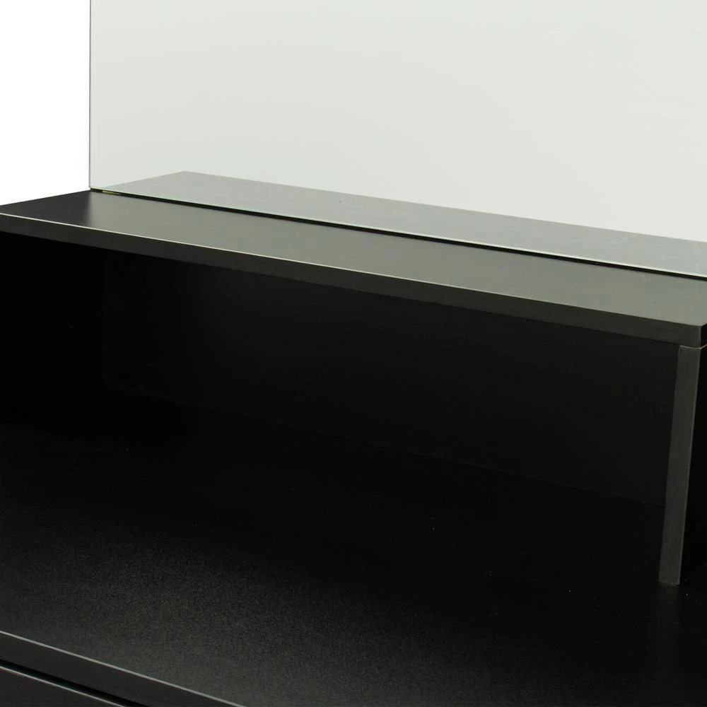 35.43 x 15.75 x 52.76 in. Black Rectangular Makeup Table Stool Set Dressing Table with Mirror and-Drawer by sumyeg 5 35.43 x 15.75 x 52.76 in. Black Rectangular Makeup Table Stool Set Dressing Table with Mirror and-Drawer by sumyeg - Image 3