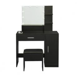 35.43 x 15.75 x 52.76 in. Black Rectangular Makeup Table Stool Set Dressing Table with Mirror and-Drawer by sumyeg 23 35.43 x 15.75 x 52.76 in. Black Rectangular Makeup Table Stool Set Dressing Table with Mirror and-Drawer by sumyeg -Cheap sumyeg Store black sumyeg dressers sg 331jf6277 4f 1000