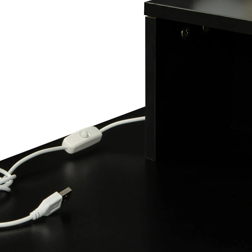 35.43 x 15.75 x 52.76 in. Black Rectangular Makeup Table Stool Set Dressing Table with Mirror and-Drawer by sumyeg 9 35.43 x 15.75 x 52.76 in. Black Rectangular Makeup Table Stool Set Dressing Table with Mirror and-Drawer by sumyeg - Image 7