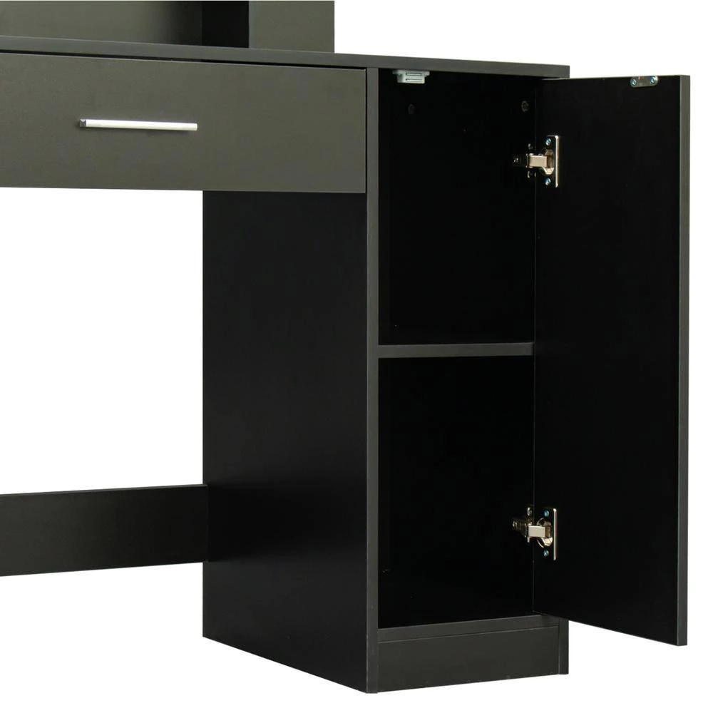 35.43 x 15.75 x 52.76 in. Black Rectangular Makeup Table Stool Set Dressing Table with Mirror and-Drawer by sumyeg 15 35.43 x 15.75 x 52.76 in. Black Rectangular Makeup Table Stool Set Dressing Table with Mirror and-Drawer by sumyeg - Image 13