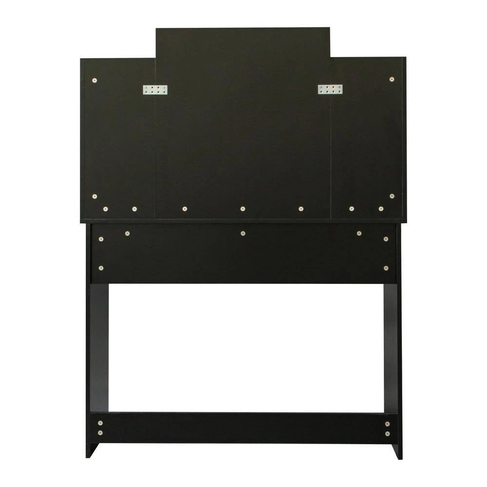 42.52 x 15.75 x 52.76 in. Rectangular Black LED Furniture Dressing Table Makeup Table Stool Set with Mirror and-Drawers by sumyeg 5 42.52 x 15.75 x 52.76 in. Rectangular Black LED Furniture Dressing Table Makeup Table Stool Set with Mirror and-Drawers by sumyeg - Image 3