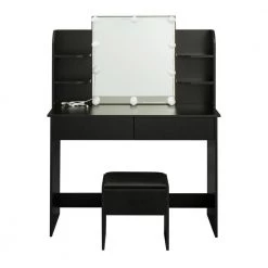 42.52 x 15.75 x 52.76 in. Rectangular Black LED Furniture Dressing Table Makeup Table Stool Set with Mirror and-Drawers by sumyeg 16 42.52 x 15.75 x 52.76 in. Rectangular Black LED Furniture Dressing Table Makeup Table Stool Set with Mirror and-Drawers by sumyeg -Cheap sumyeg Store black sumyeg dressers sg 331jf6278 c3 1000