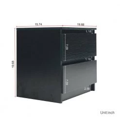 19.68 x 15.75 x 19.69 in. Wood 2-Drawer Black Nightstand Side Table Accent Table for Bedroom by sumyeg -Cheap sumyeg Store black sumyeg nightstands sg 331jf8740 1d 1000