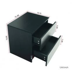 19.68 x 15.75 x 19.69 in. Wood 2-Drawer Black Nightstand Side Table Accent Table for Bedroom by sumyeg -Cheap sumyeg Store black sumyeg nightstands sg 331jf8740 76 1000